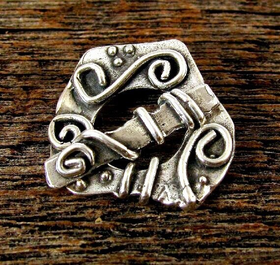 Sterling Silver Artisan Toggle - 21mm Large Rustic Boho  Clasps - Dots and Swirls Jewelry Closure Clips   - Legacy Silver Supplies AC197