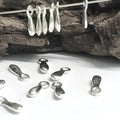 10 Sterling Silver Teardrop Charms - Holiday Glitz - Sparkly Drops Dangles or Baubles - Small 8.5mm Add on Charms  Oakhill Silver Legacy Z42