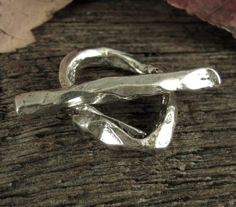 Sterling Silver Toggle Clasp Set - Large -  Thick  -  Chunky - Artisan Crafted - Rustic - Boho - Legacy Silver Supplies AC198