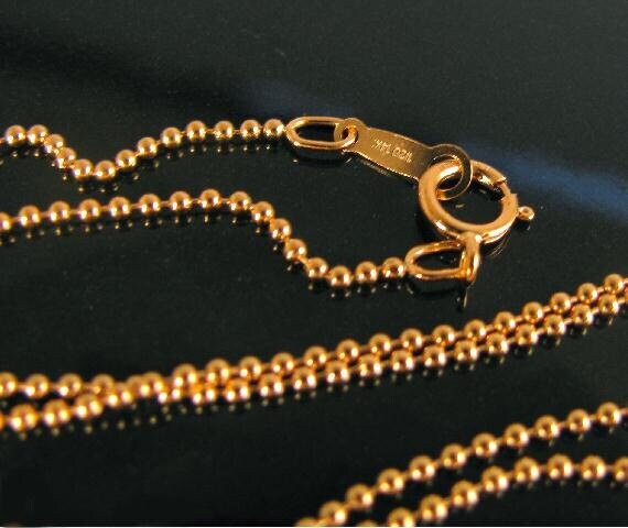 Gold Necklace - 18 Inch  14kt  Gold Filled Beaded Ball Chain  Finished 1.2mm CH111