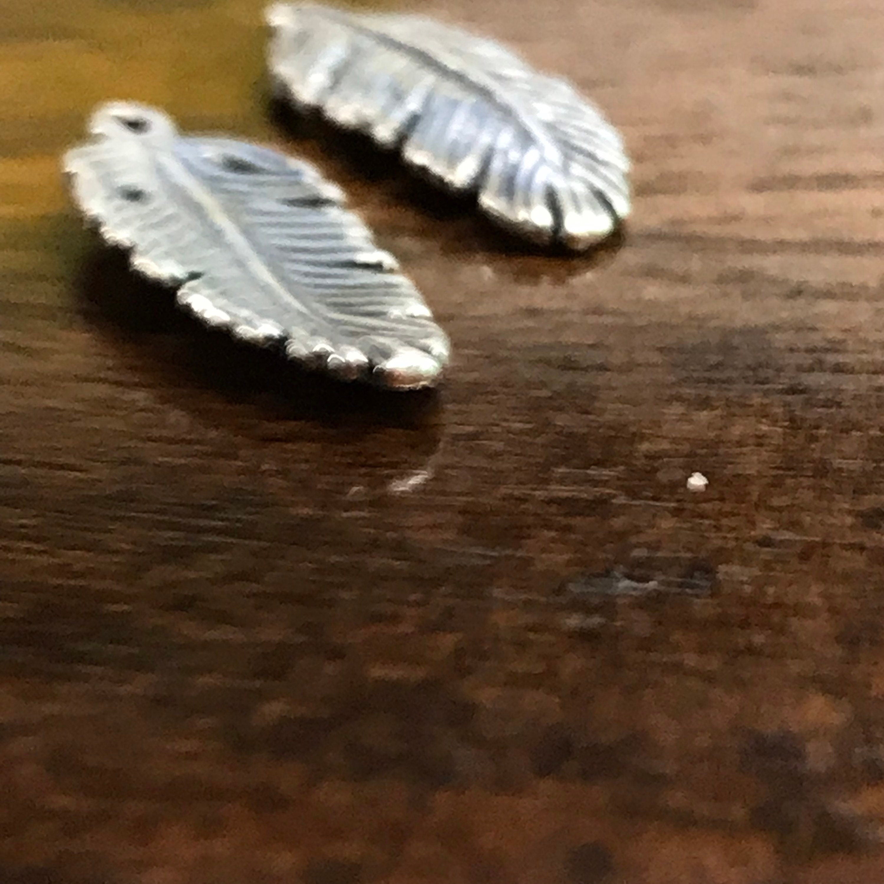 2 Sterling Silver Feather Charms  - 16.60mm - Double Sided Details  Legacy Silver Supplies - Hand Made in Bali by Metal Smiths - Z60