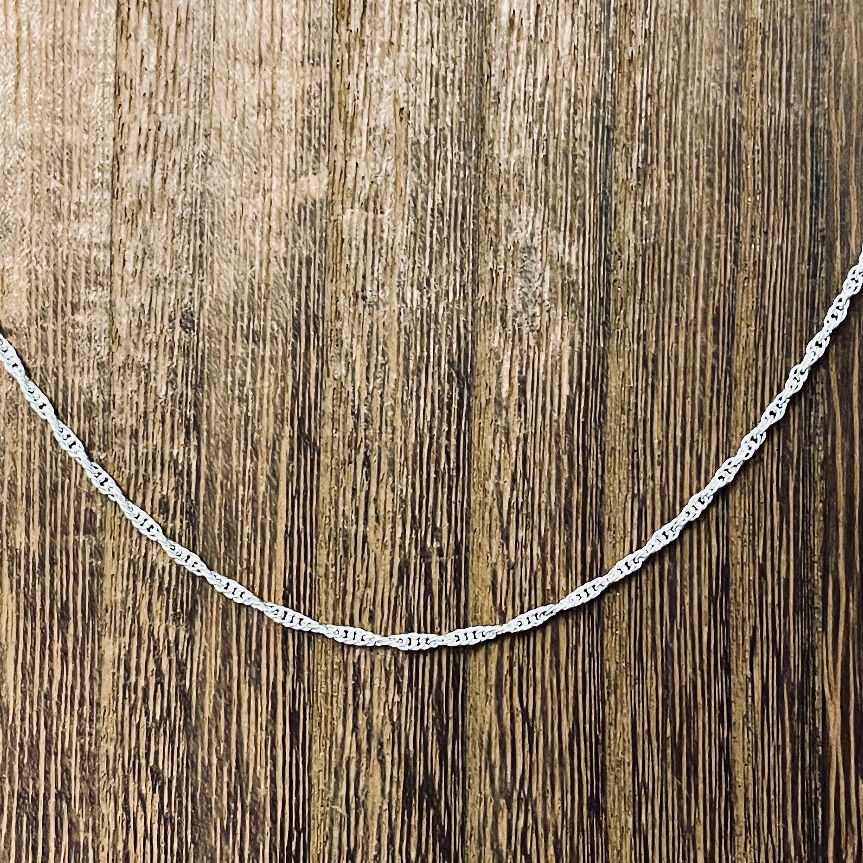 Anti Tarnish Double Rope Chain 925 Sterling Silver Necklace - 1.8mm  - Ready to wear - 18 Inches Made in Italy - Recycled - Rope - CH142