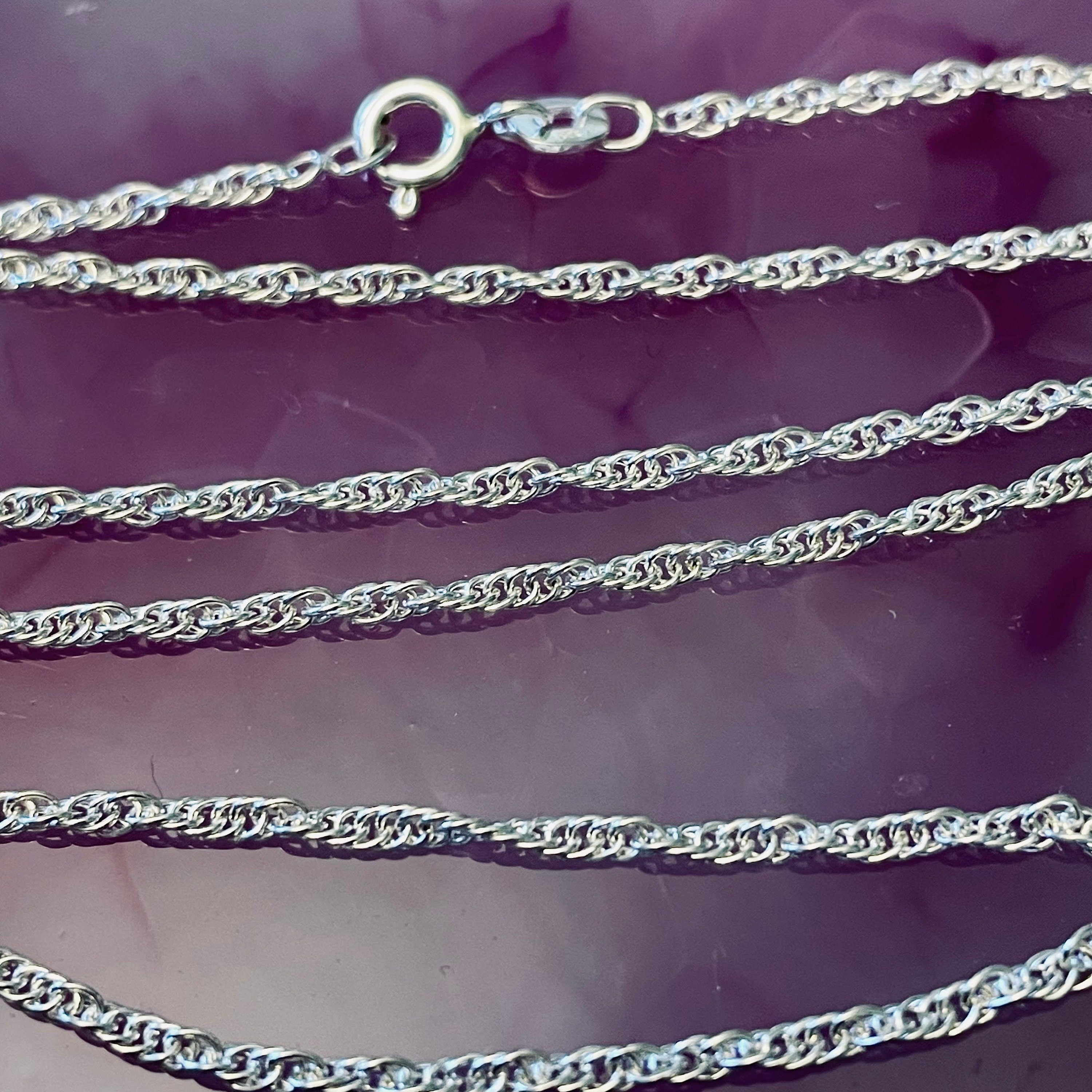 Anti Tarnish Double Rope Chain 925 Sterling Silver Necklace - 1.8mm  - Ready to wear - 18 Inches Made in Italy - Recycled - Rope - CH142