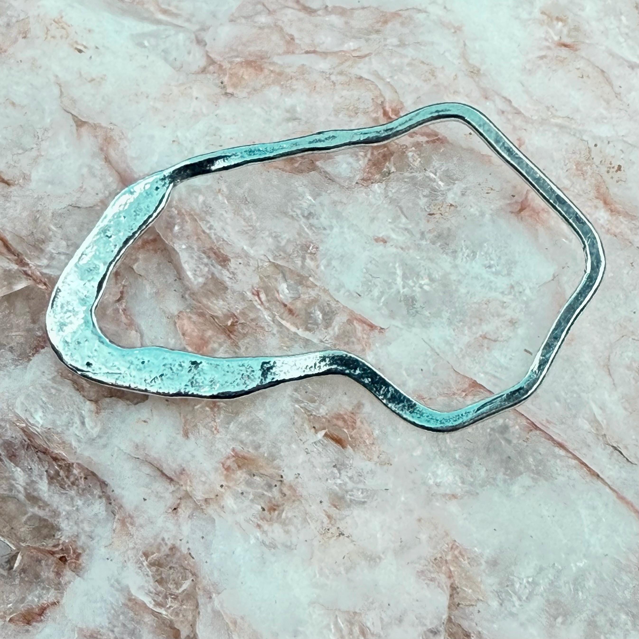 New! Sterling Silver Abstract Links - 2 Large Contemporary Connectors 37.4mm x 23.4mm - Unique Floating Pendants - LegacySilver L71