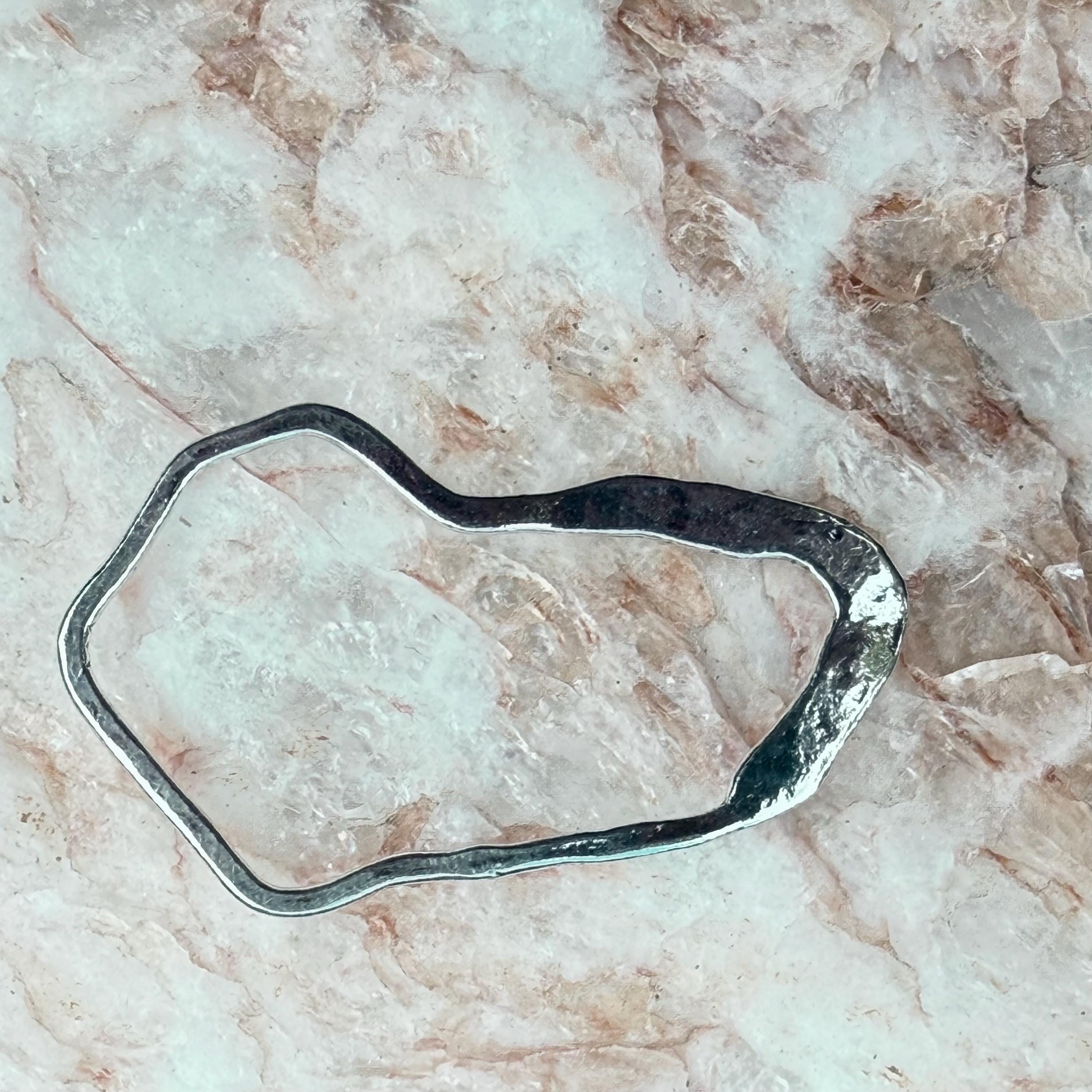 New! Sterling Silver Abstract Links - 2 Large Contemporary Connectors 37.4mm x 23.4mm - Unique Floating Pendants - LegacySilver L71