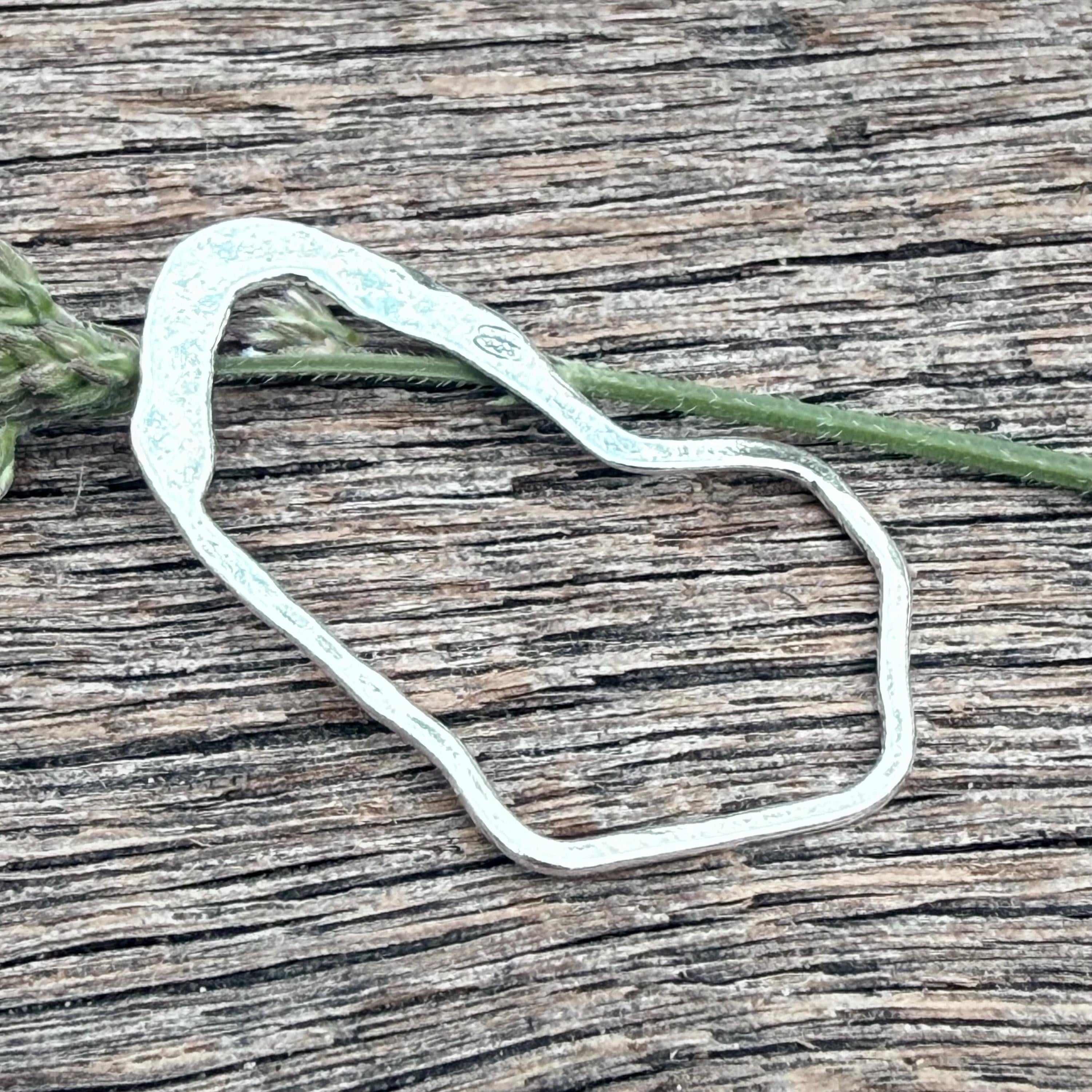 New! Sterling Silver Abstract Links - 2 Large Contemporary Connectors 37.4mm x 23.4mm - Unique Floating Pendants - LegacySilver L71