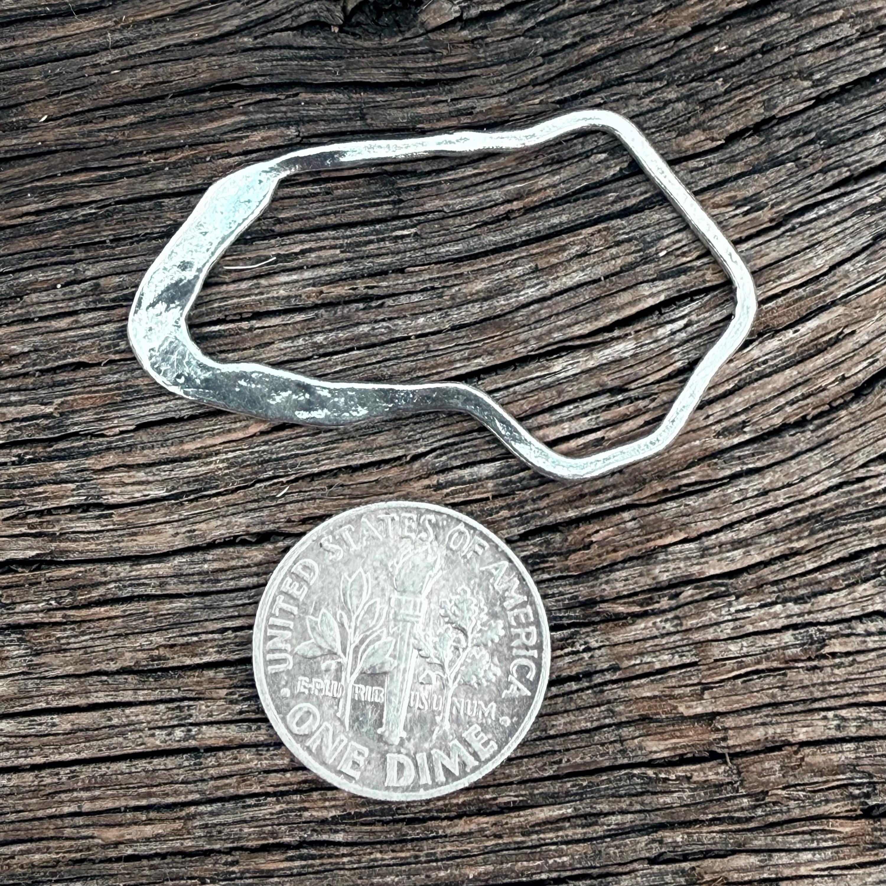 New! Sterling Silver Abstract Links - 2 Large Contemporary Connectors 37.4mm x 23.4mm - Unique Floating Pendants - LegacySilver L71